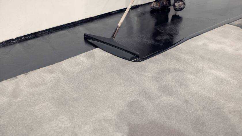 Close-up shot for epoxy resin application in black colour.