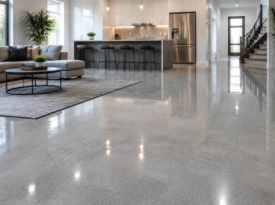 epoxy floor in living room