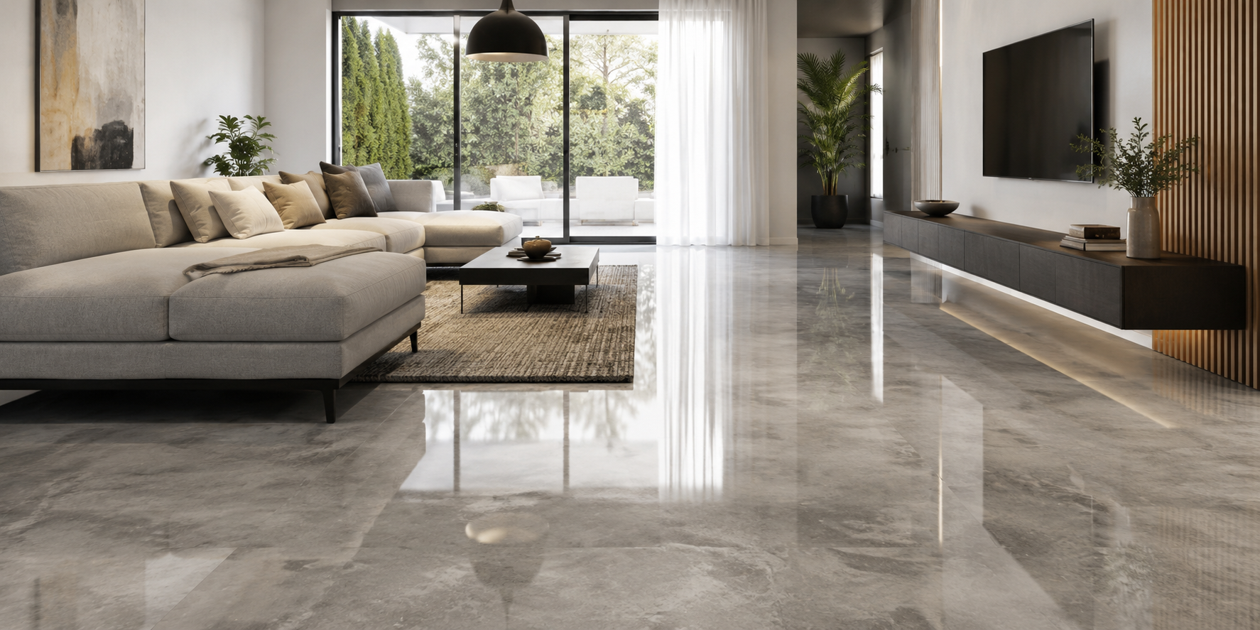 living room epoxy flooring perth